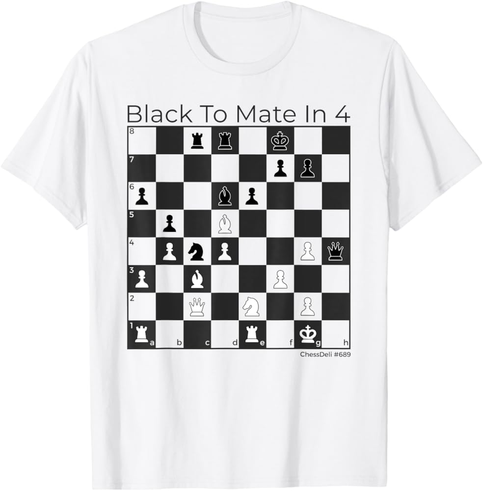 Amazon.com: Black To Mate In 4 Find Checkmate Puzzle #689 Chess T